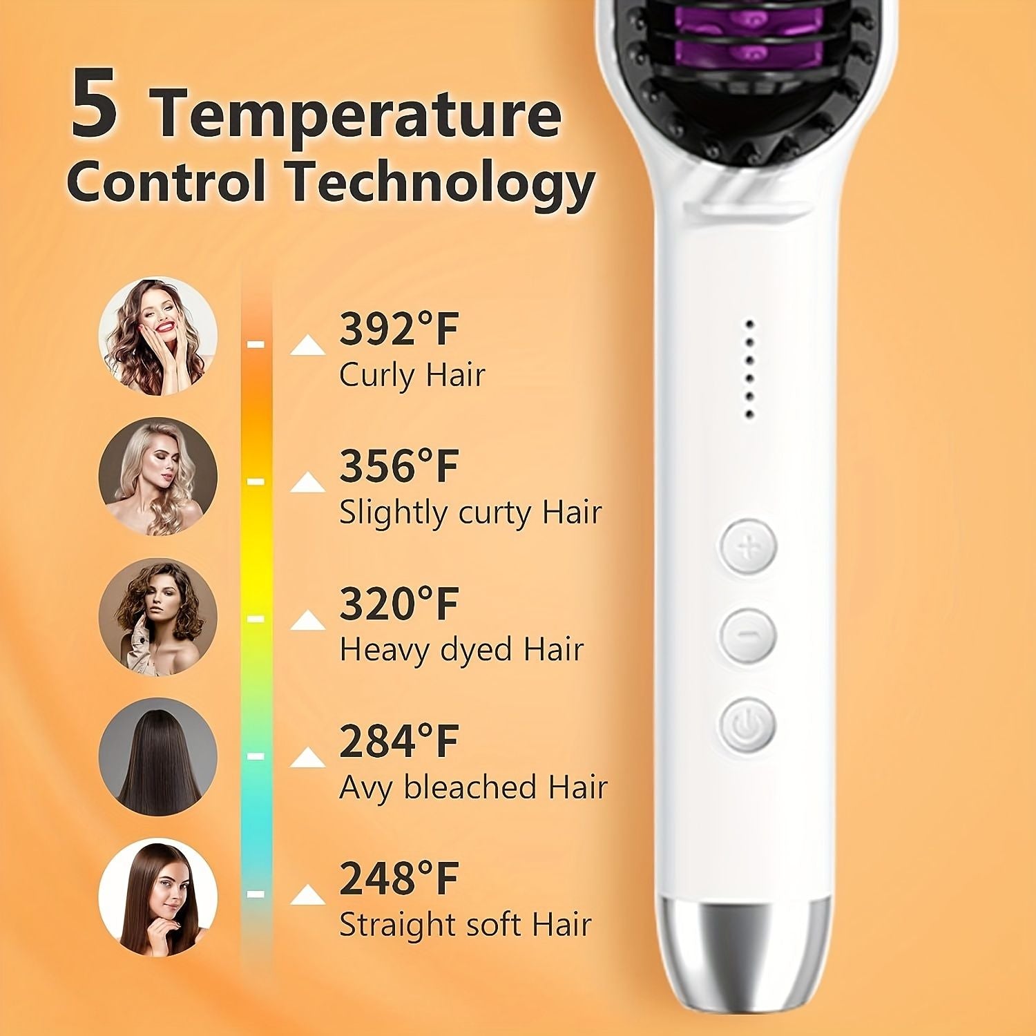 Professional Hair Straightener Brush Electric Straightening Beard Comb Electric Straightening Beard Comb Hairdressing Tool With 5-speed Temperature Control - Renee Lane Company
