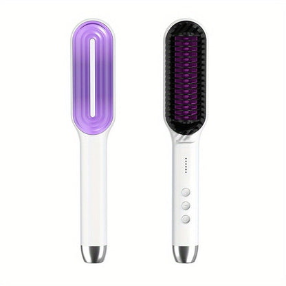 Professional Hair Straightener Brush Electric Straightening Beard Comb Electric Straightening Beard Comb Hairdressing Tool With 5-speed Temperature Control - Renee Lane Company