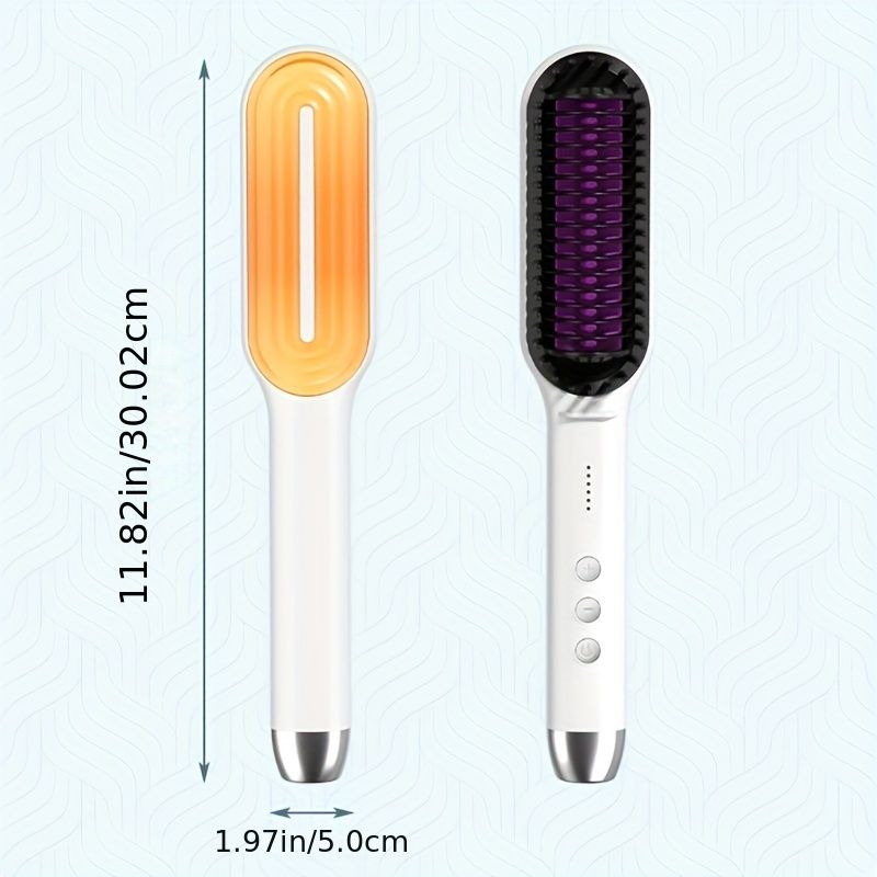 Professional Hair Straightener Brush Electric Straightening Beard Comb Electric Straightening Beard Comb Hairdressing Tool With 5-speed Temperature Control - Renee Lane Company