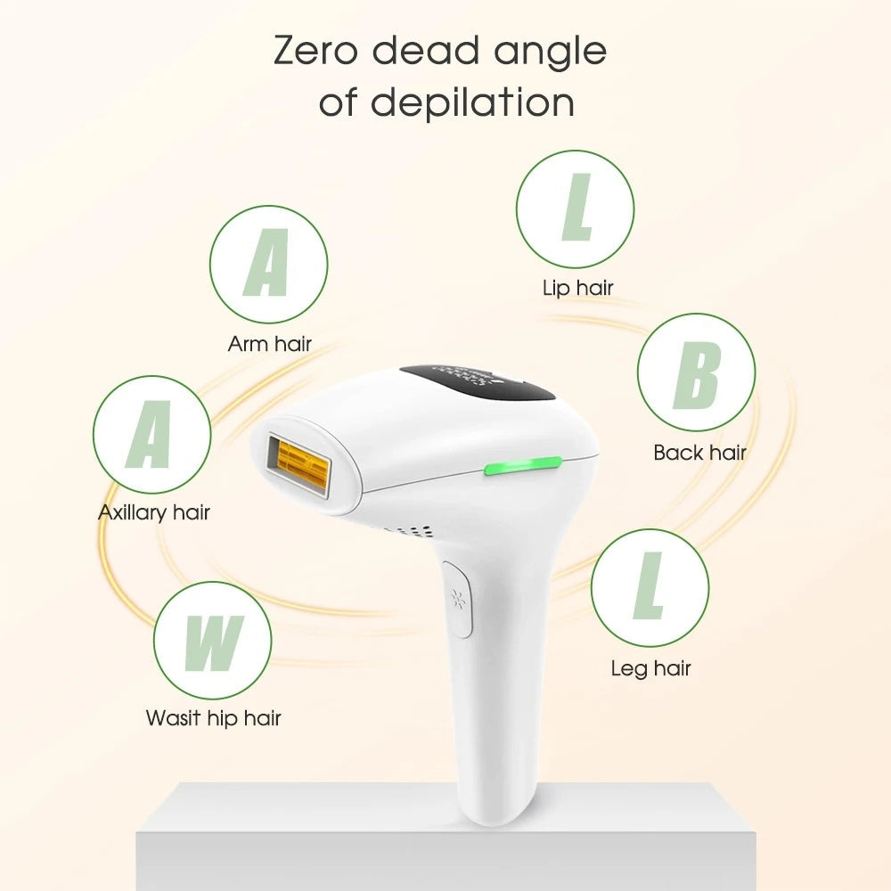 White IPL hair removal device with lamp head designed for full-area hair removal
