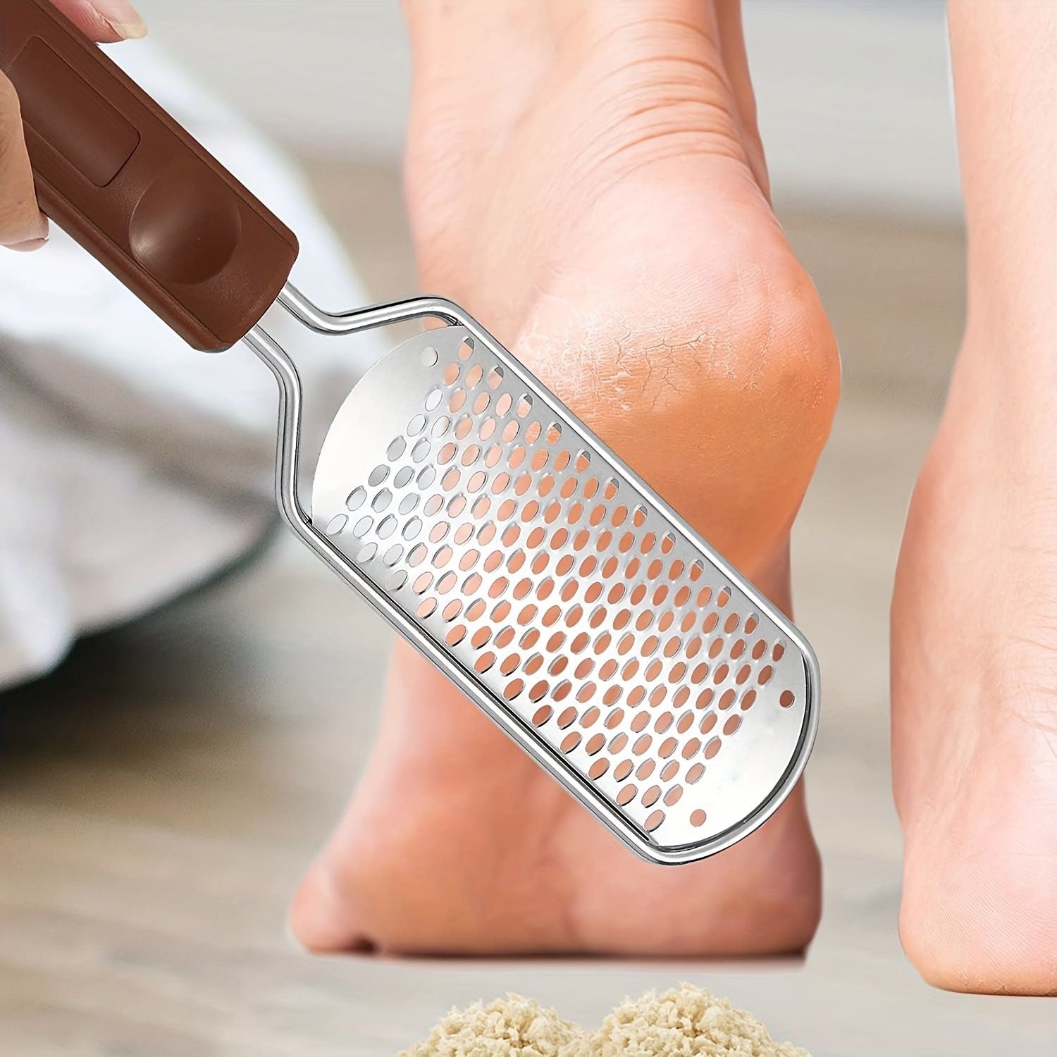 Professional Metal Foot Scrubber for Pedicure and Dead Skin Removal - Callus Remover and Shaver for Feet - Professional Rasp for Foot Care - Renee Lane Company