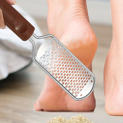 Professional Metal Foot Scrubber for Pedicure and Dead Skin Removal - Callus Remover and Shaver for Feet - Professional Rasp for Foot Care - Renee Lane Company