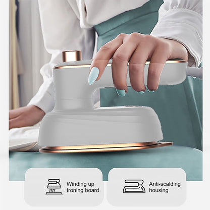 Professional Mini Steam Iron Handheld Portable Garment Steamer Dry Wet Double Clothes Fabric Ironing Machine for Home and Travel; with Ironing Board Pad - Renee Lane Company