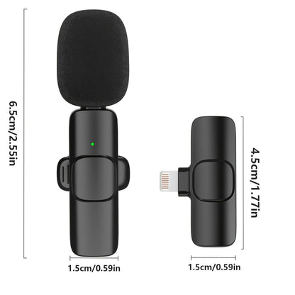 Professional Wireless Lavalier Lapel Microphone For IPhone IPad Plug & Play Lapel Clip-on Mic For YouTube TikTok Interview Live Stream Video Recording Auto-sync - Renee Lane Company