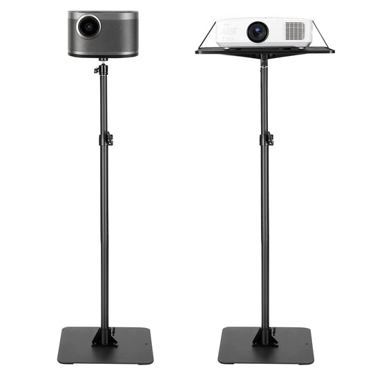 Projector Stand, Projector Floor Stand with Adjustable Height 30.3 to 63.4 inch, 360° Horizontal Rotation Projectors Cart for Meetings, Outdoor Movies, Video Stand, Gimbal Mount or Tray Support - Renee Lane Company