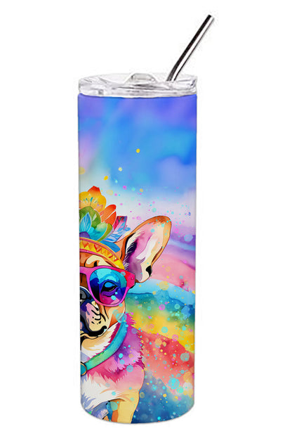 Pug Hippie Dawg Stainless Steel Skinny Tumbler Vacuum Double Walled Reusable Insulated Tumbler Travel Cup for Coffee Cocktails Gift with Lid, 20 oz - Renee Lane Company