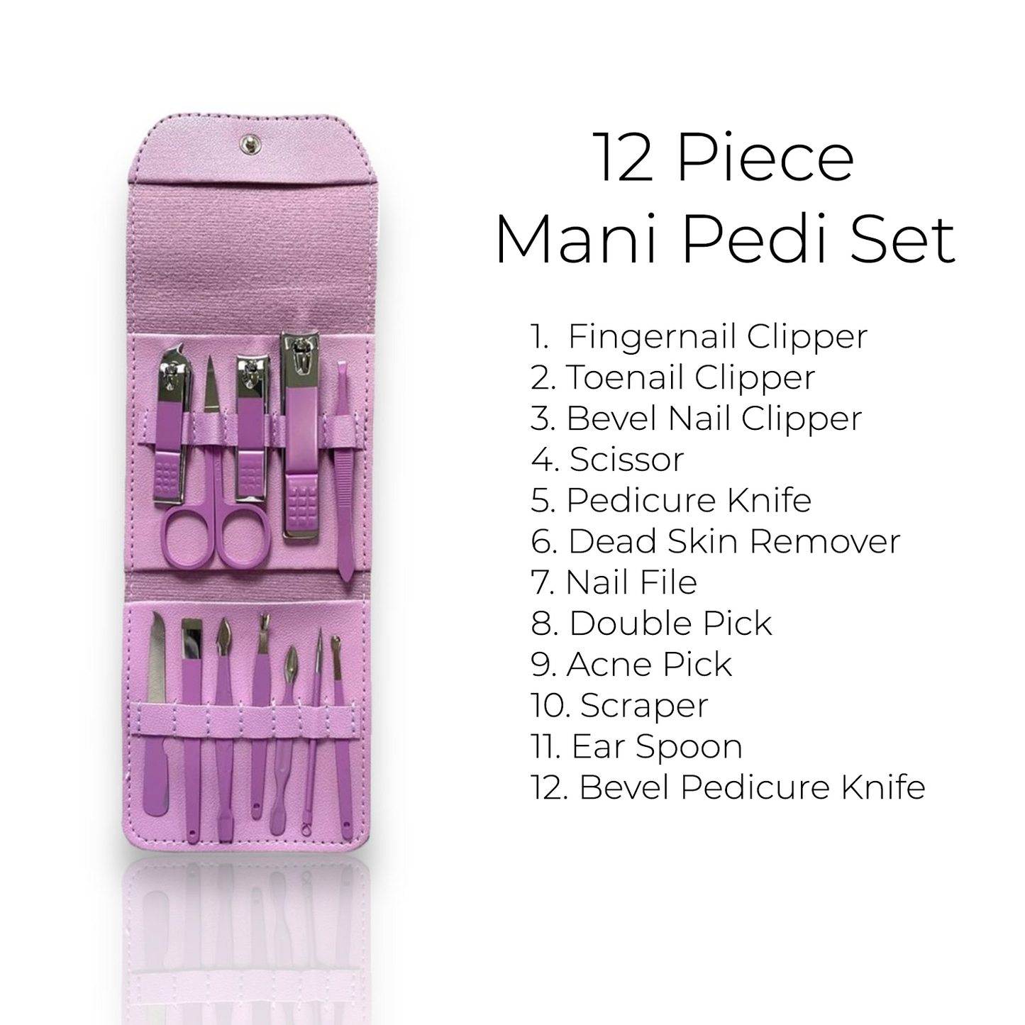 Purple 12 Piece Nail Care Set - Renee Lane Company