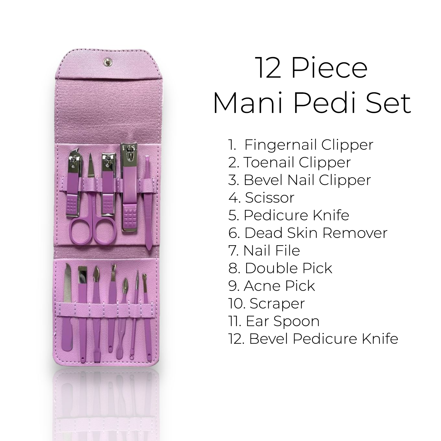 Purple 12 Piece Nail Care Set - Renee Lane Company