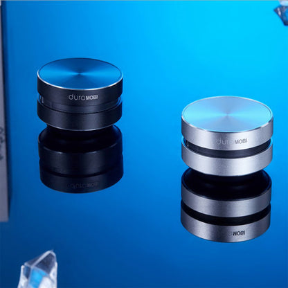 Black and silver bone-conducting speakers with blue-tinted finish