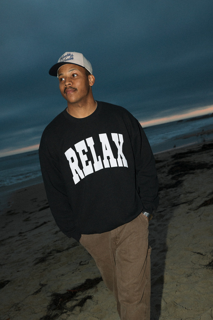 RELAX Collegiate Crew Neck Sweatshirt | Lucky Owl - Renee Lane Company