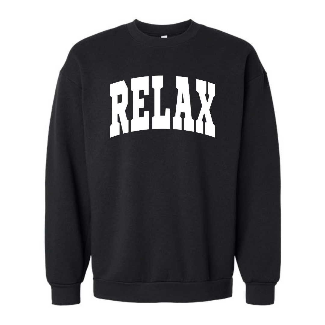 RELAX Collegiate Crew Neck Sweatshirt | Lucky Owl - Renee Lane Company