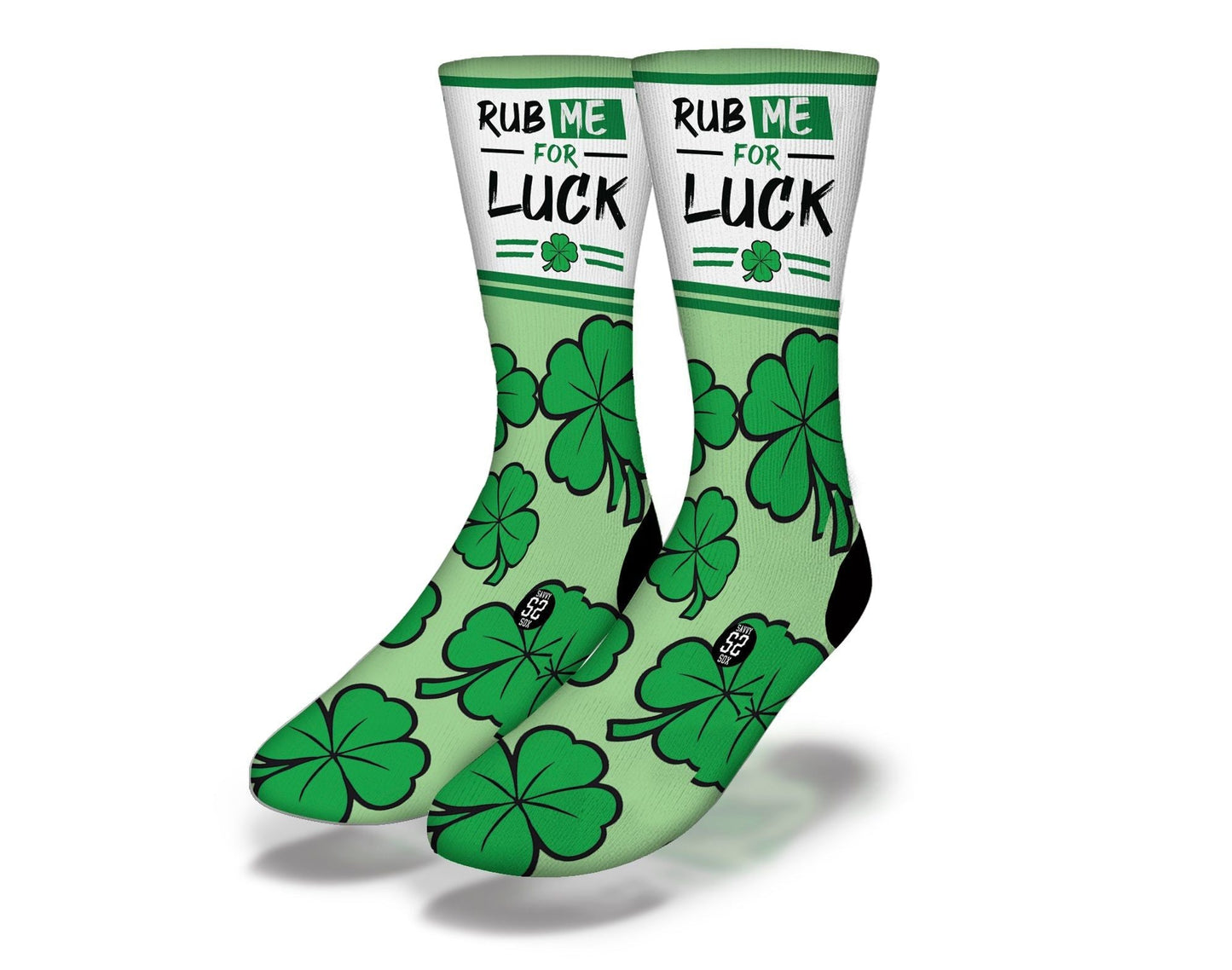RUB ME FOR LUCK Funny St Patrick's Day Socks - Renee Lane Company