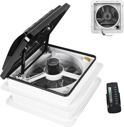 RV Roof Vent Fan 14",Continuously Variable Reversible 12V Remote Control Trailer Roof Vent Low Noise with Rain Sensor,UV Protection,Thermostat for Camper,Travel,Cargo Trailer - Renee Lane Company