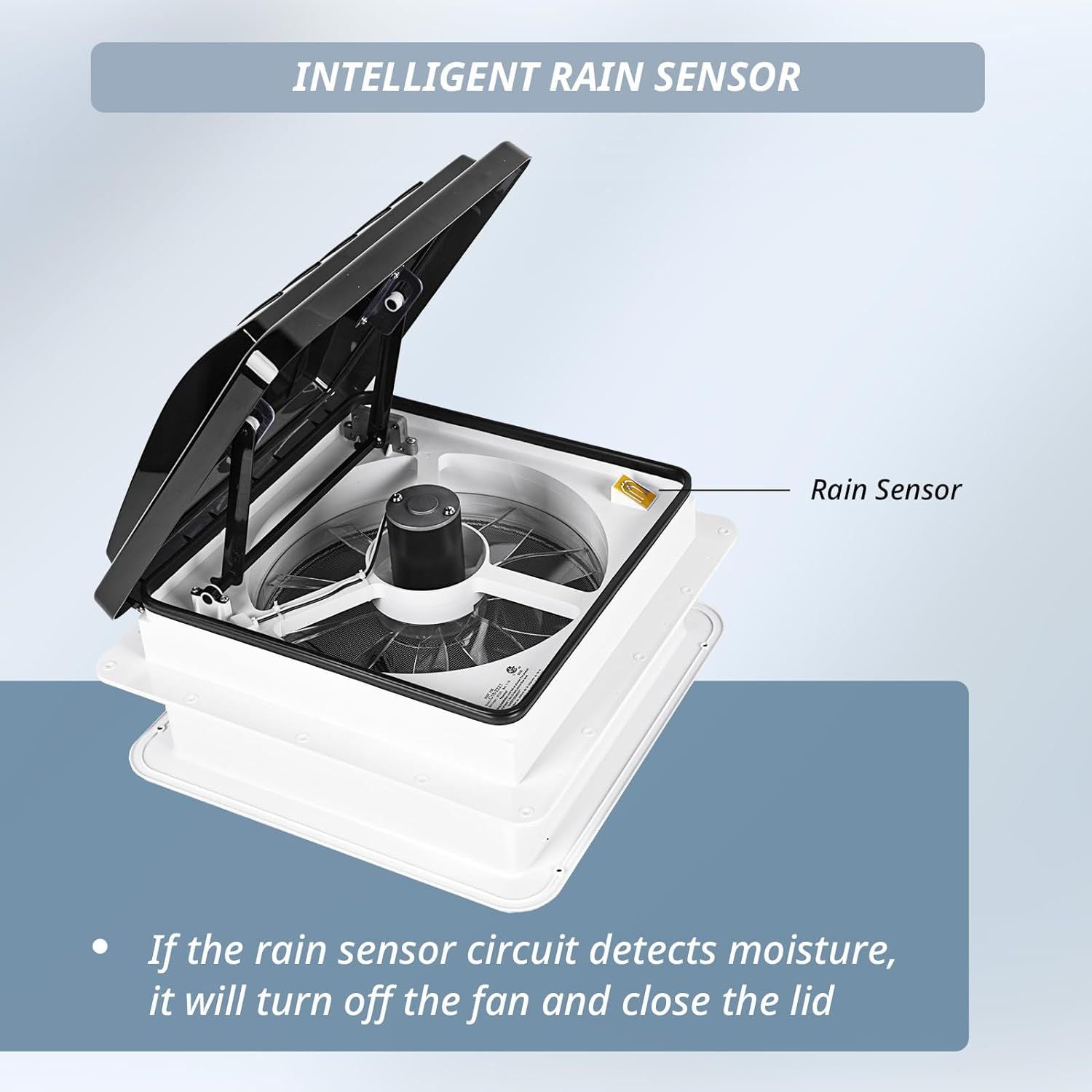 RV Roof Vent Fan 14",Continuously Variable Reversible 12V Remote Control Trailer Roof Vent Low Noise with Rain Sensor,UV Protection,Thermostat for Camper,Travel,Cargo Trailer - Renee Lane Company