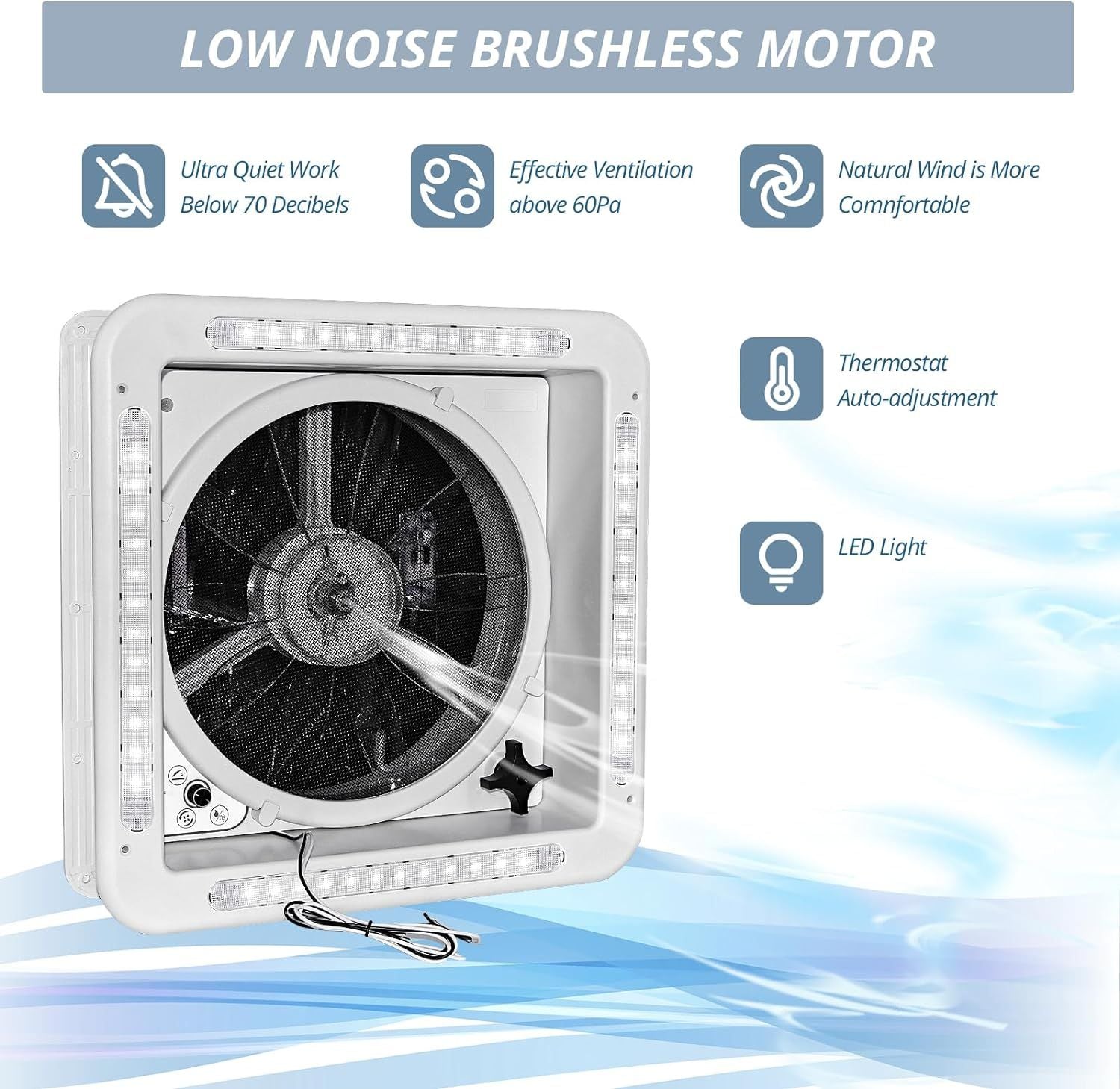RV Roof Vent Fan 14",Continuously Variable Reversible 12V Remote Control Trailer Roof Vent Low Noise with Rain Sensor,UV Protection,Thermostat for Camper,Travel,Cargo Trailer - Renee Lane Company