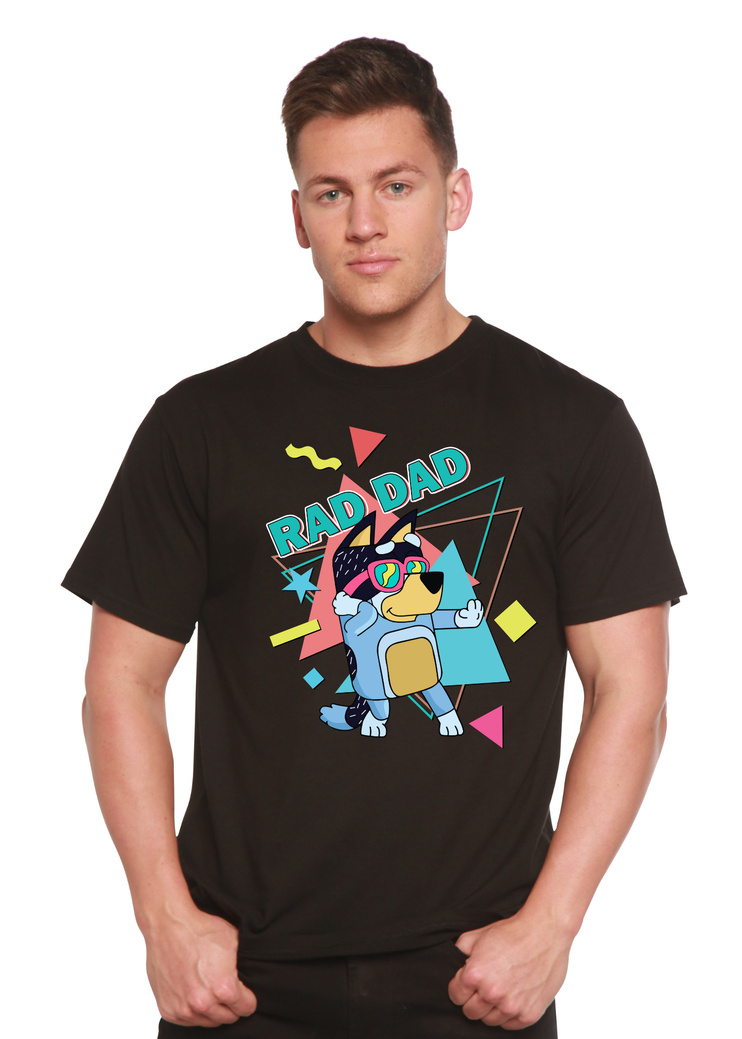 Rad Dad Bluey Men's Bamboo Short Sleeve Graphic T-Shirt - Renee Lane Company