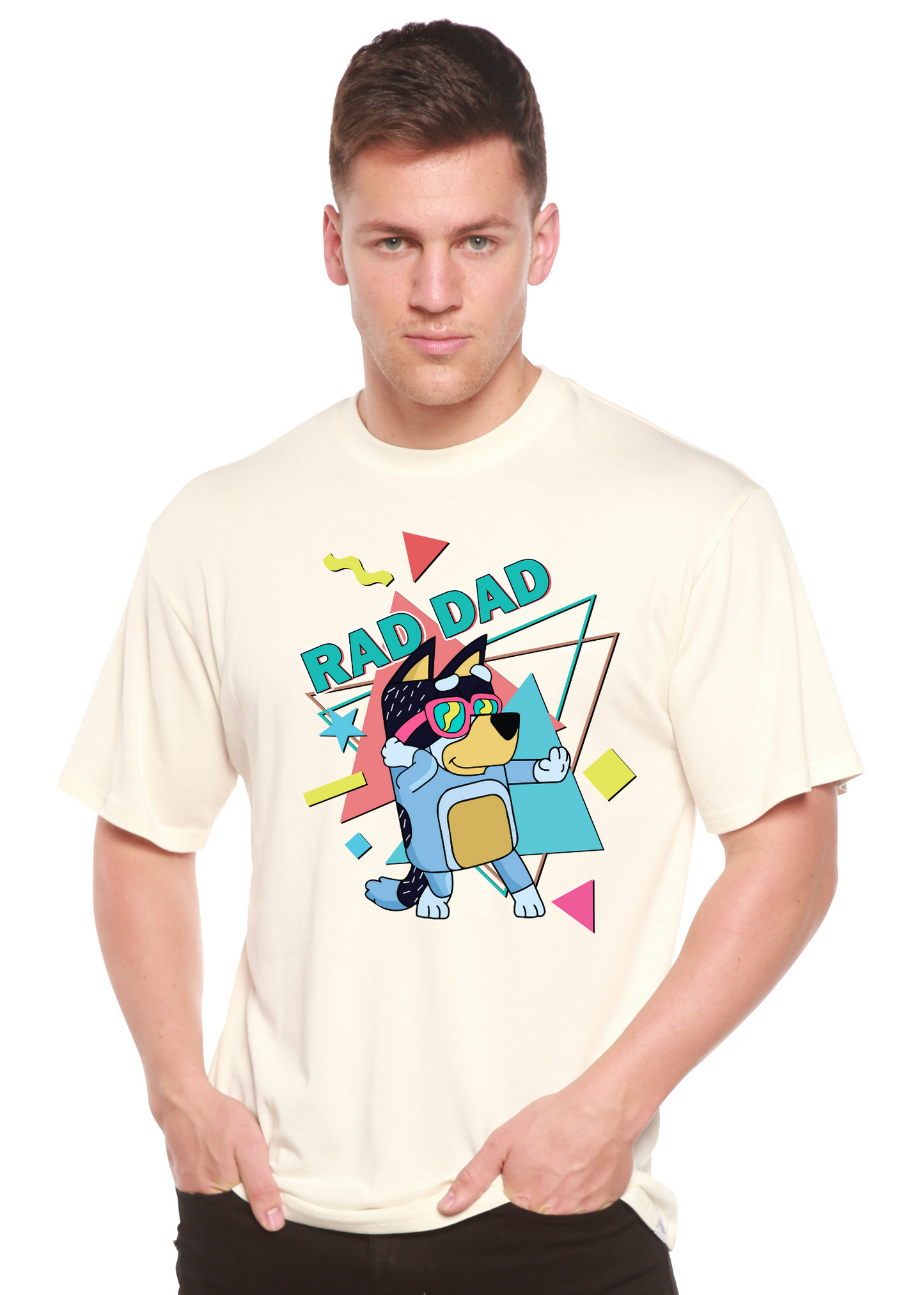 Rad Dad Bluey Men's Bamboo Short Sleeve Graphic T-Shirt - Renee Lane Company