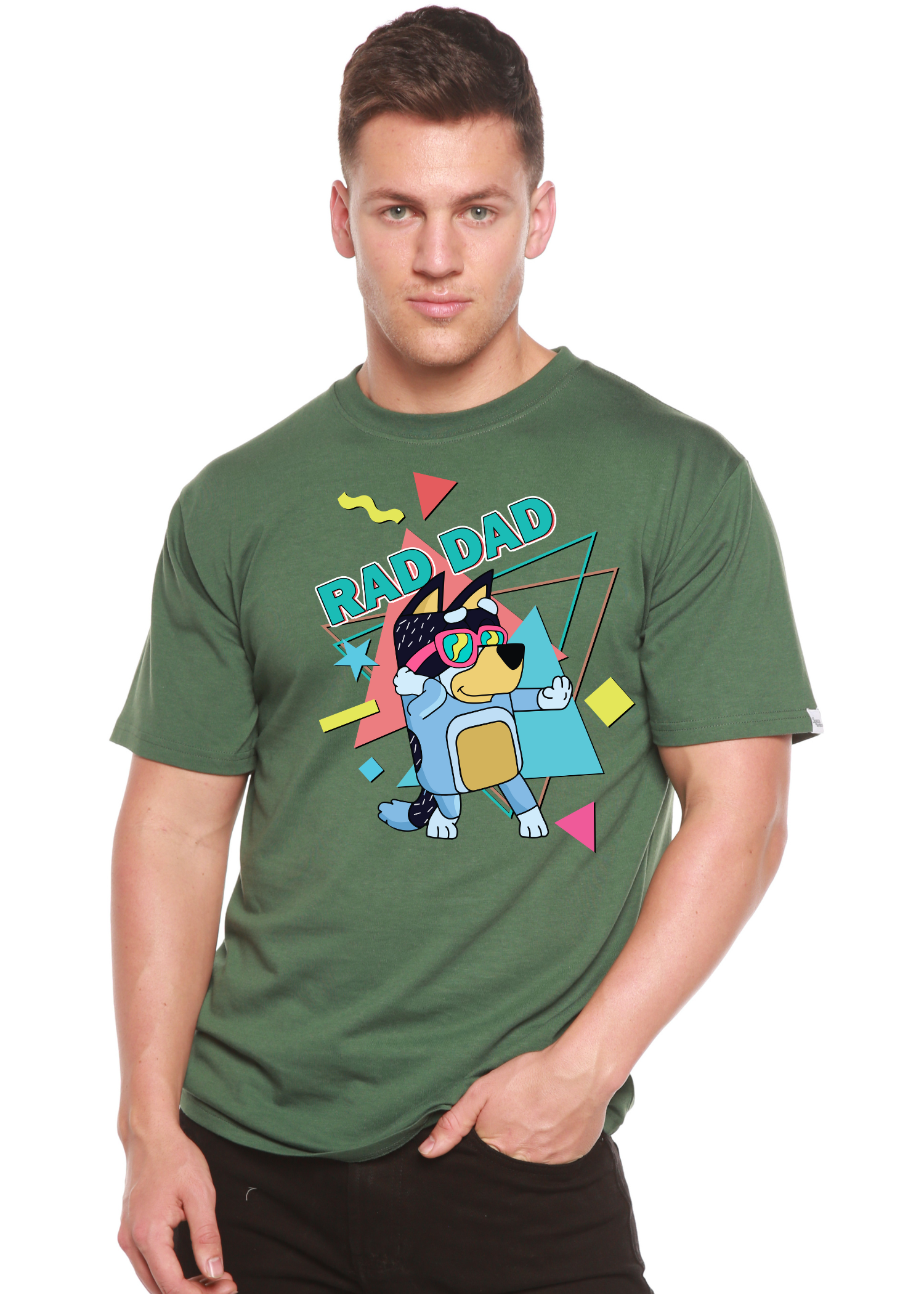 Rad Dad Bluey Men's Bamboo Short Sleeve Graphic T-Shirt - Renee Lane Company