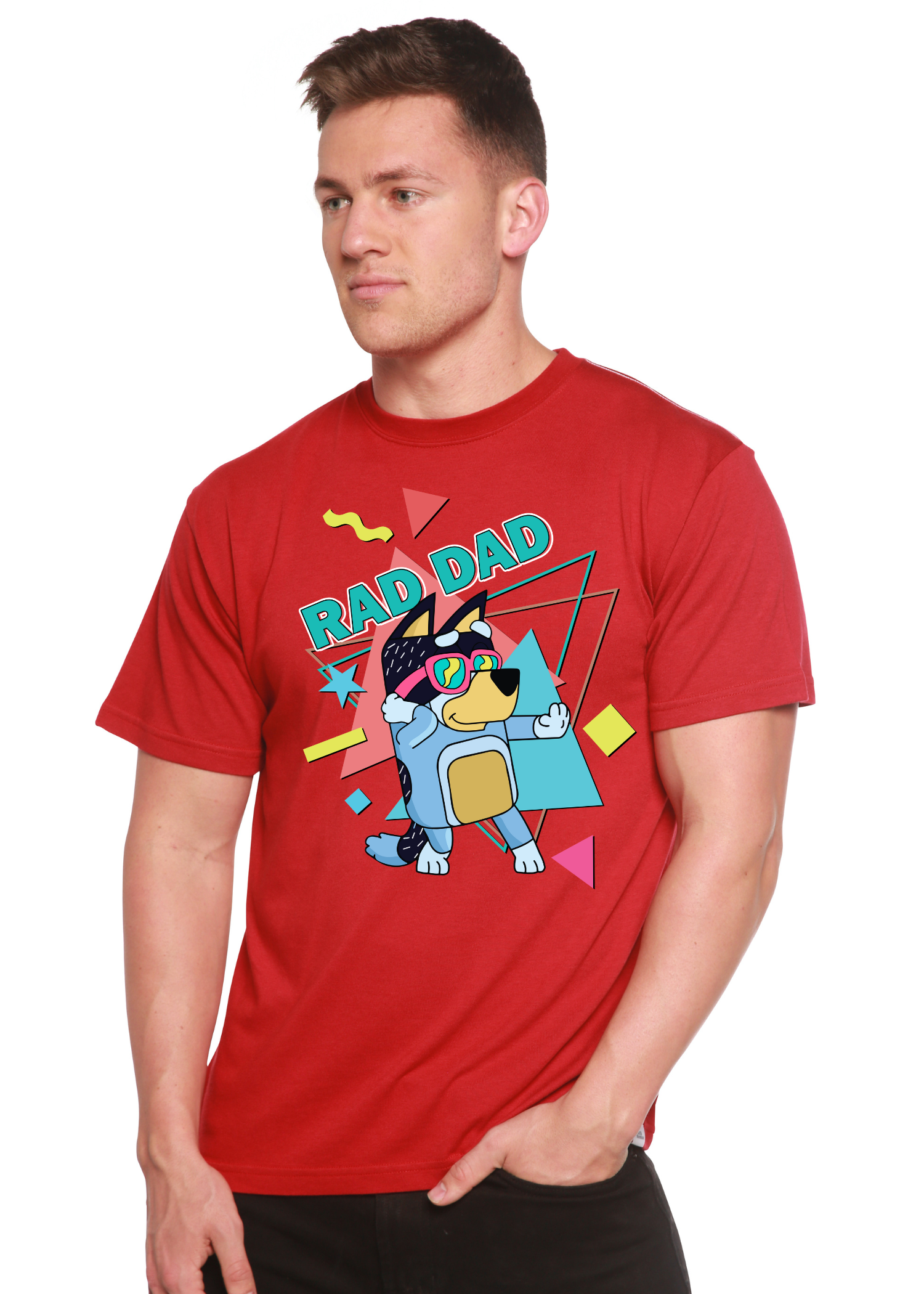 Rad Dad Bluey Men's Bamboo Short Sleeve Graphic T-Shirt - Renee Lane Company