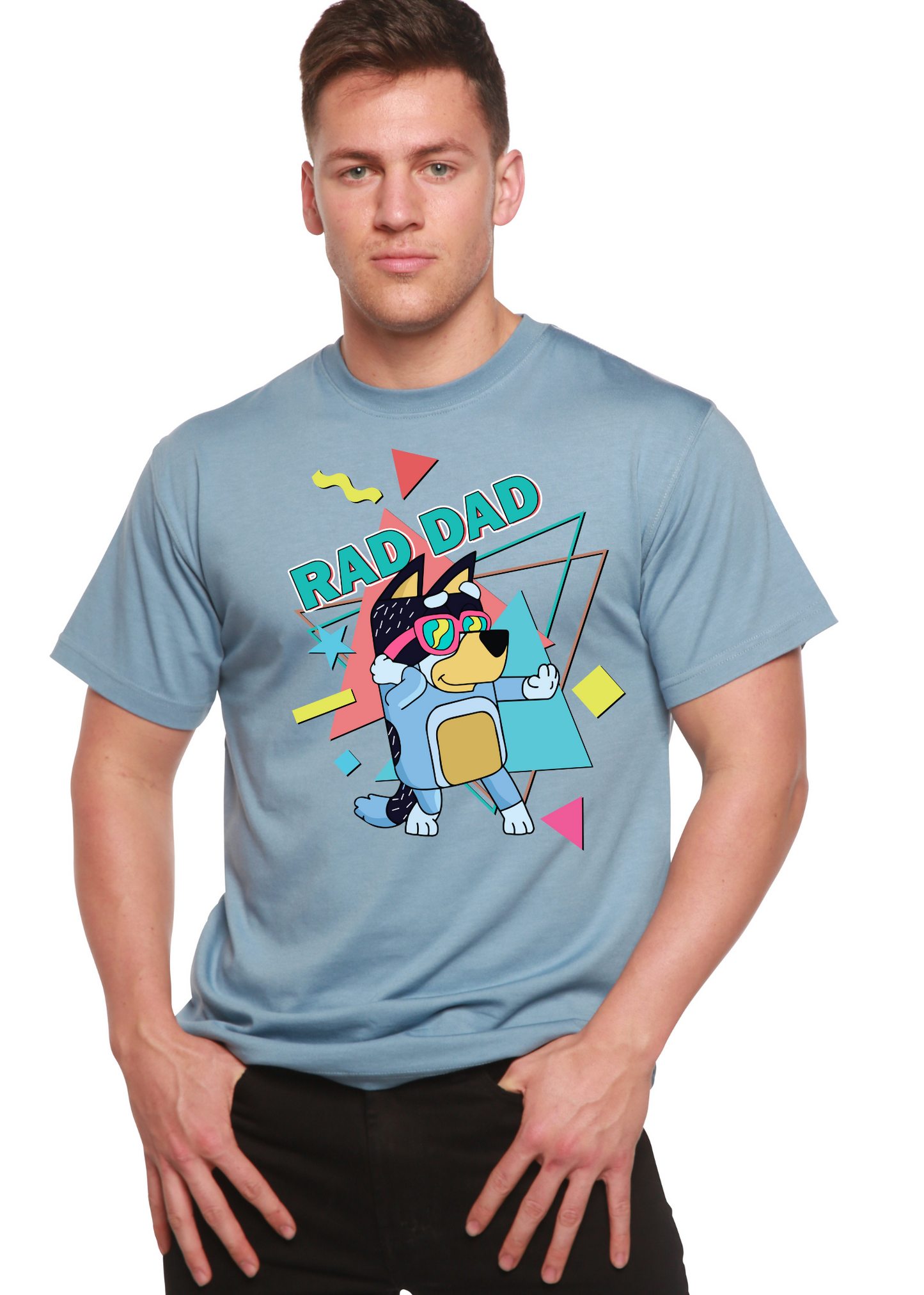 Rad Dad Bluey Men's Bamboo Short Sleeve Graphic T-Shirt - Renee Lane Company