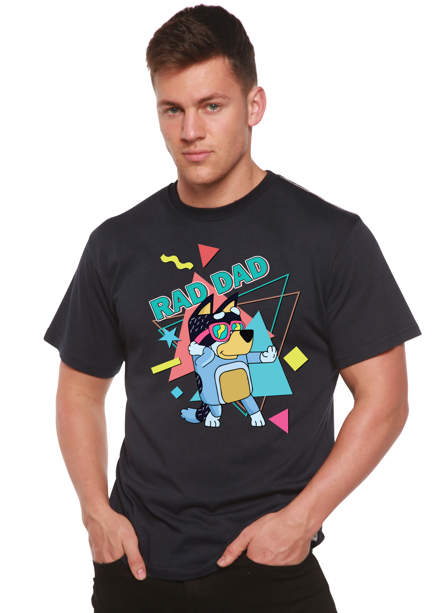 Rad Dad Bluey Men's Bamboo Short Sleeve Graphic T-Shirt - Renee Lane Company