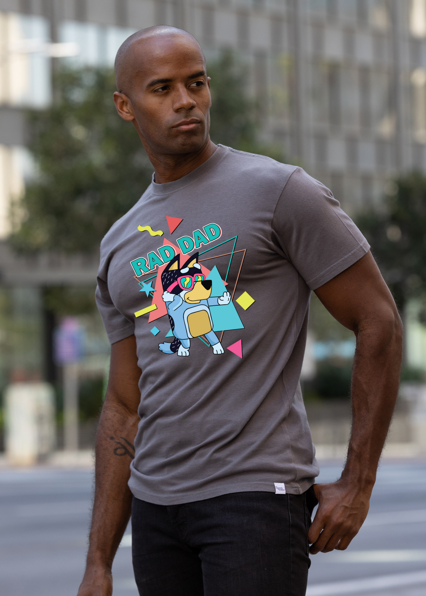 Rad Dad Bluey Men's Bamboo Short Sleeve Graphic T-Shirt - Renee Lane Company