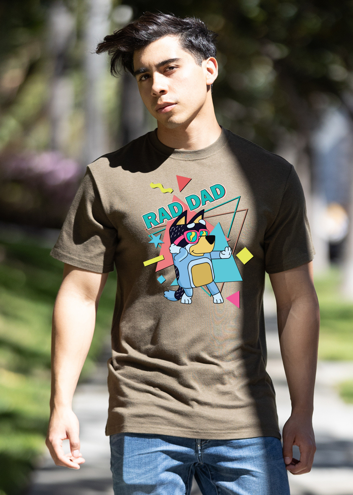 Rad Dad Bluey Men's Bamboo Short Sleeve Graphic T-Shirt - Renee Lane Company