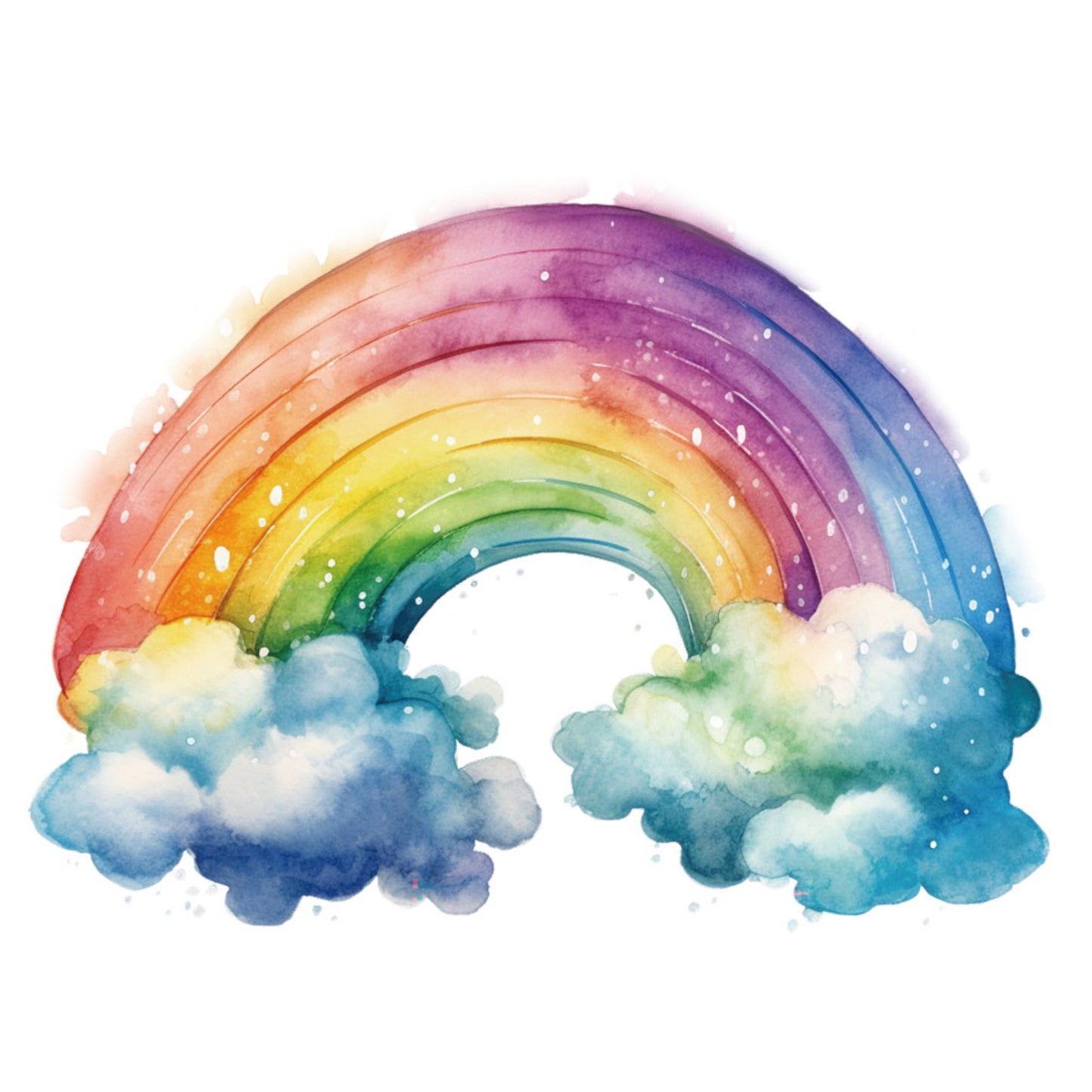Temporary tattoo sleeve with a rainbow and blue cloud band
