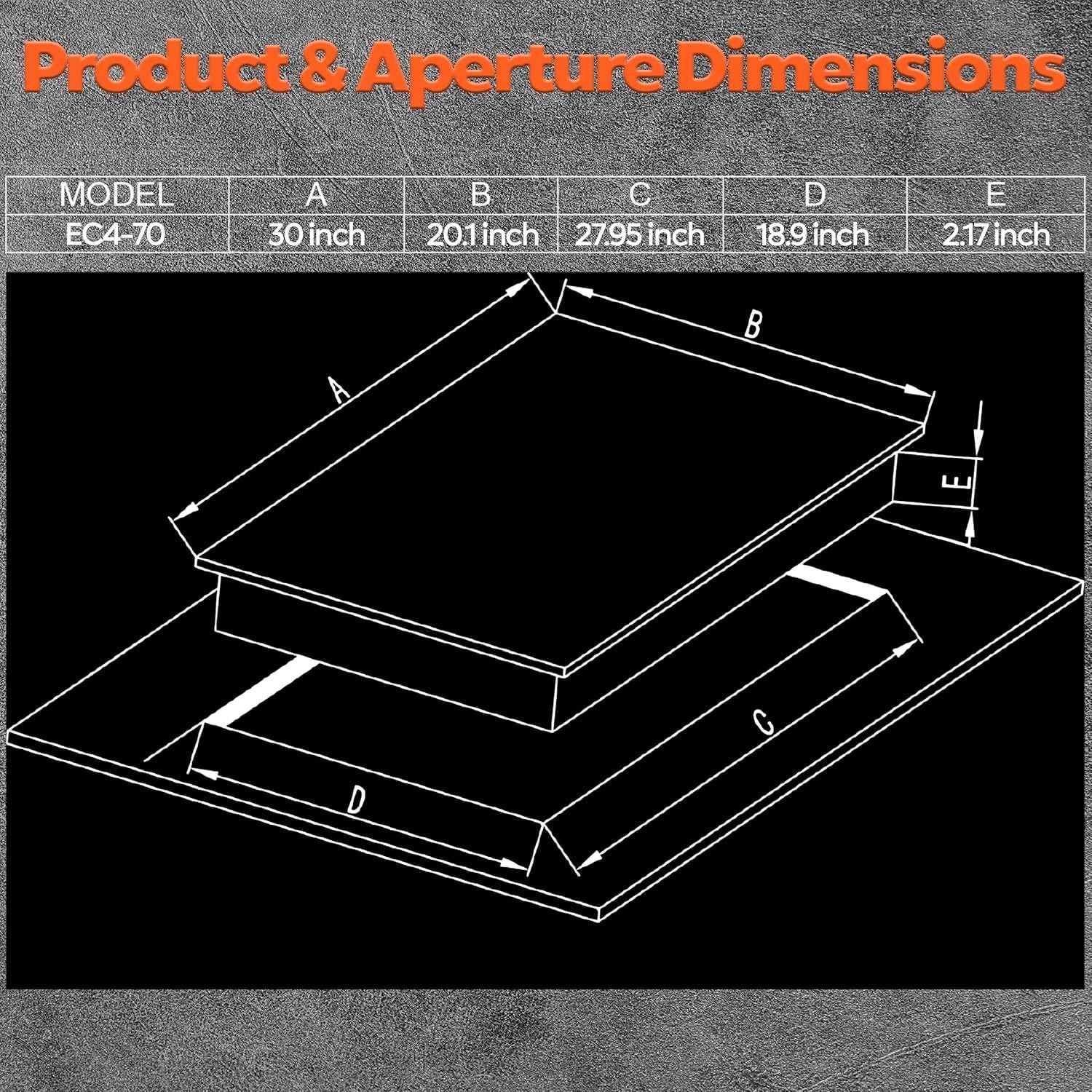 Ramblewood 4 Burner 30" Electric Cooktop, EC4-70, 7200W - Renee Lane Company