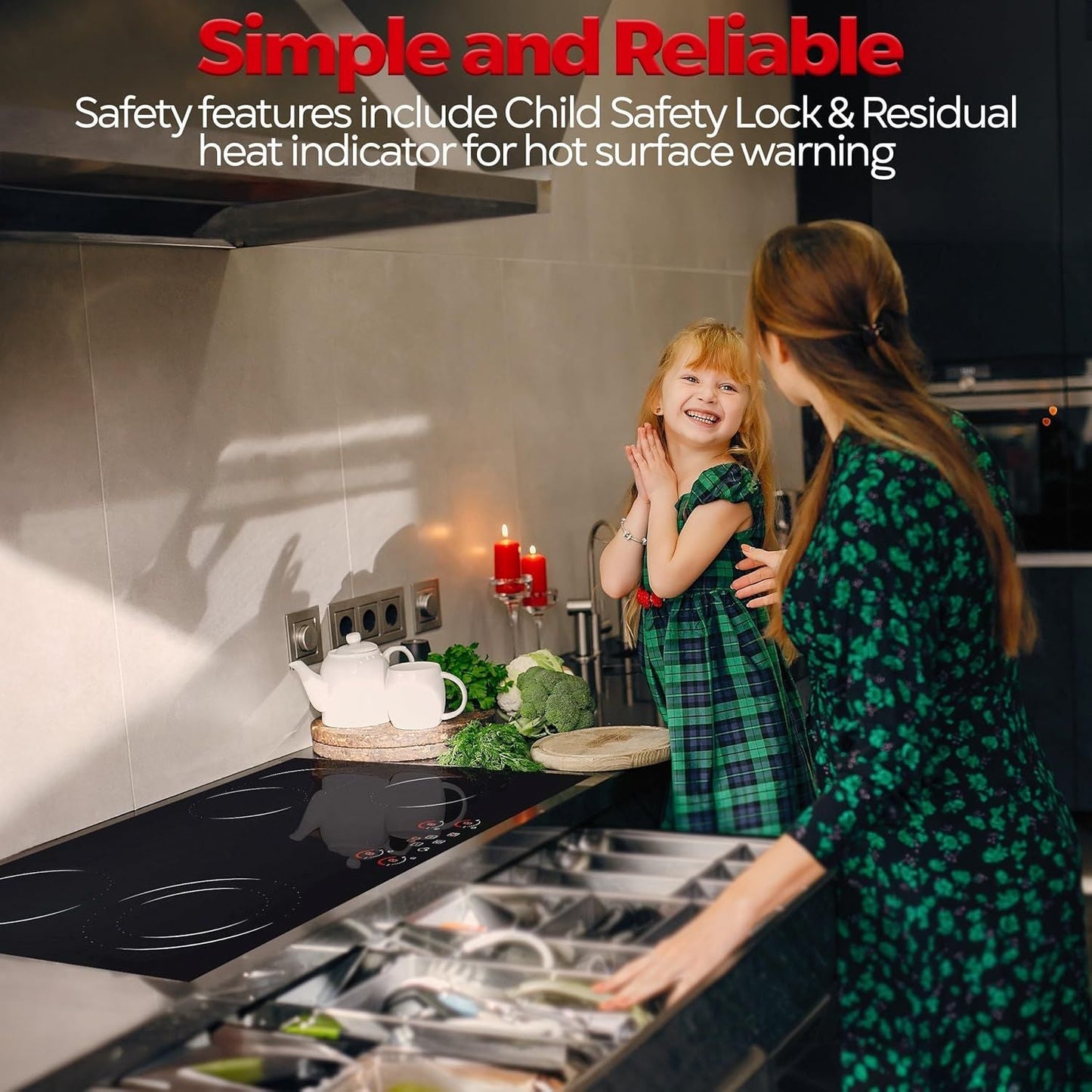 Ramblewood 4 Burner 30" Electric Cooktop, EC4-70, 7200W - Renee Lane Company