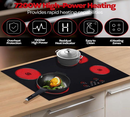 Ramblewood 4 Burner 30" Electric Cooktop, EC4-70, 7200W - Renee Lane Company