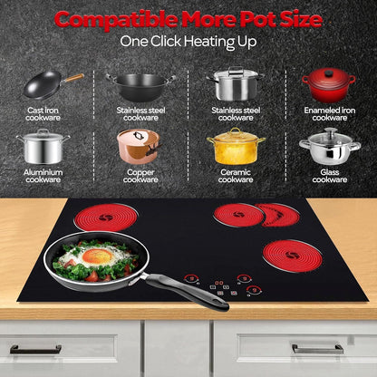 Ramblewood 4 Burner 30" Electric Cooktop, EC4-70, 7200W - Renee Lane Company