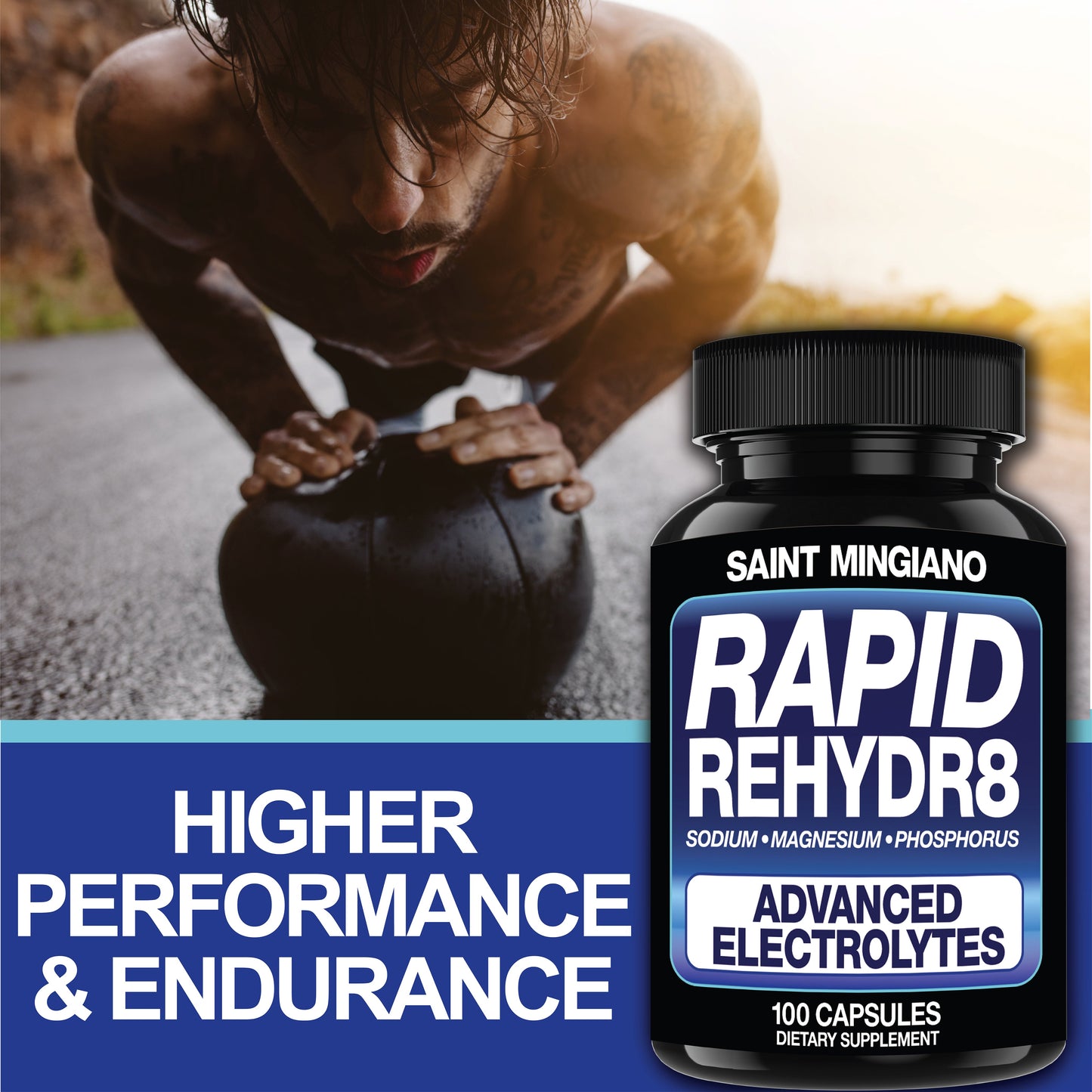 Rapid Rehydr8 Electrolyte Supplements 100 Capsules – Aid in The Prevention of Cramping and Supports Muscle Endurance and Recovery - Renee Lane Company