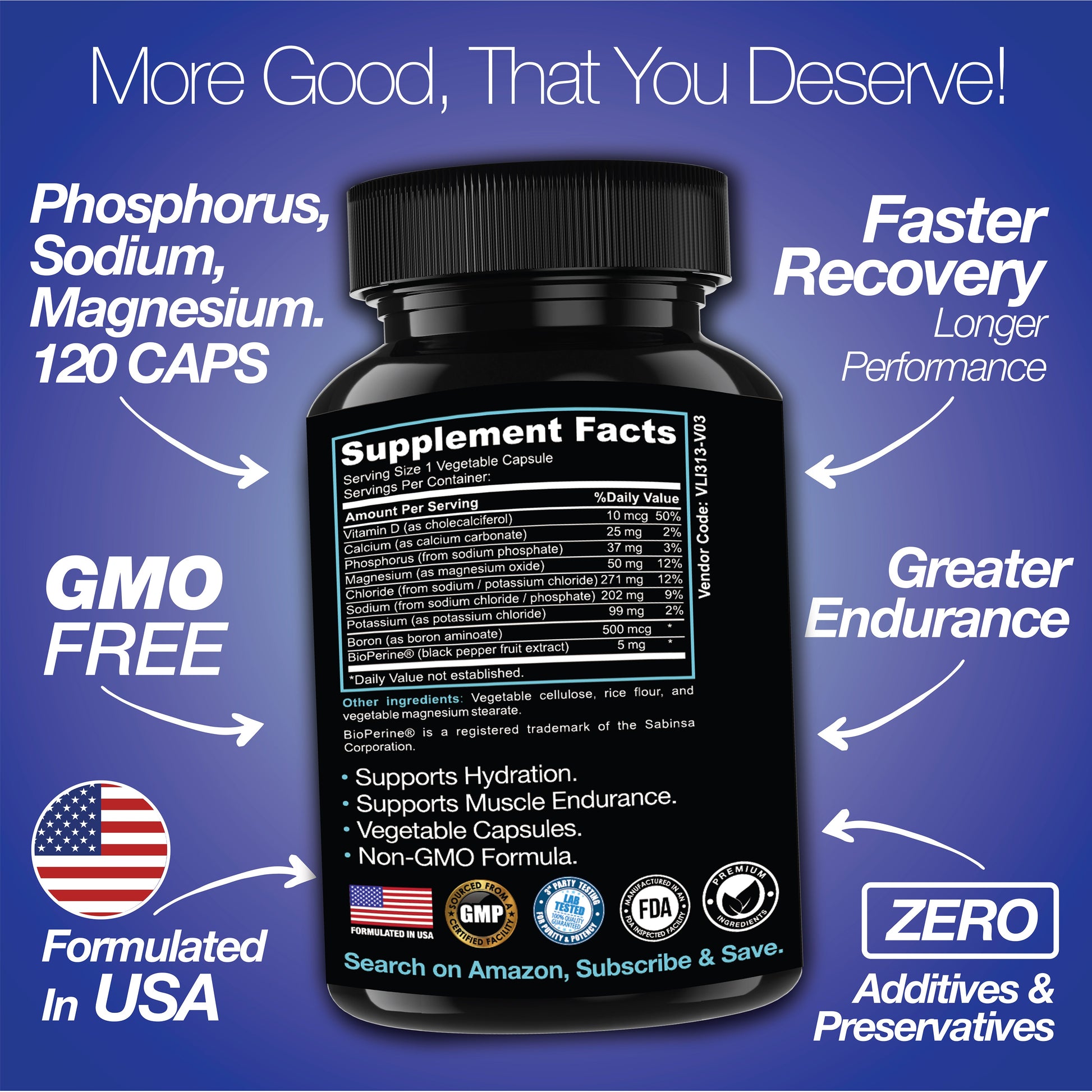 Rapid Rehydr8 Electrolyte Supplements 100 Capsules – Aid in The Prevention of Cramping and Supports Muscle Endurance and Recovery - Renee Lane Company