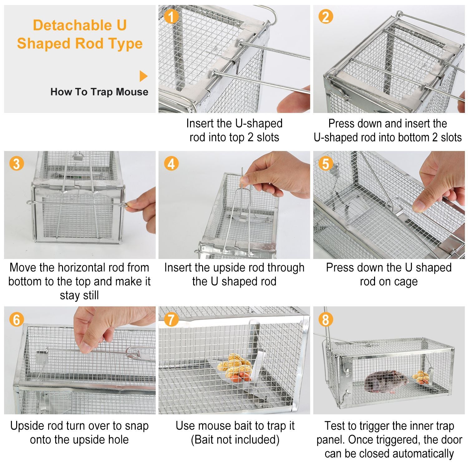 Rat Trap Cage Humane Live Rodent Trap Cage Mouse Control Bait Catch - Renee Lane Company