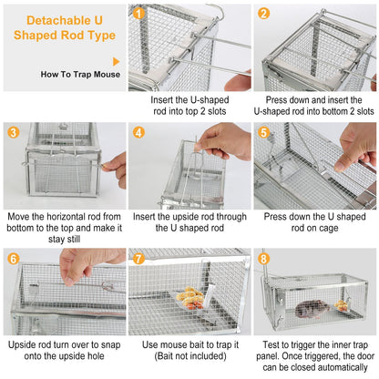 Rat Trap Cage Humane Live Rodent Trap Cage Mouse Control Bait Catch - Renee Lane Company