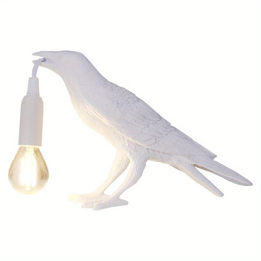 Raven Table Lamp Birds Desk Lamp Resin Crow Wall Sconce Creative Night Light Modern Art Fixture For Living Room Bedside Bedroom Office Study Dorm Decor With US Plug, Black /White(Bulb Included) - Renee Lane Company
