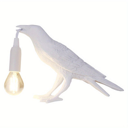 Raven Table Lamp Birds Desk Lamp Resin Crow Wall Sconce Creative Night Light Modern Art Fixture For Living Room Bedside Bedroom Office Study Dorm Decor With US Plug, Black /White(Bulb Included) - Renee Lane Company