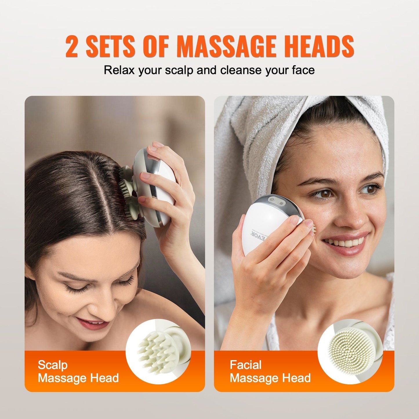 Rechargeable VEVOR Electric Scalp Massager with Heat - Waterproof Head Massager for Hair Growth & Stress Relief - Renee Lane Company