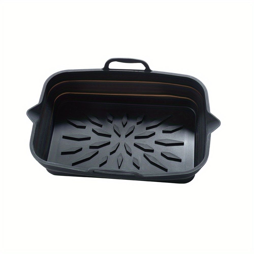 Rectangular Air Fryer Liners; Foldable Silicone Tray; Air Fryer Accessories; Reusable Grill Plate; Heat Resistant Microwave Silicone Plate; Home Kitchen Items - Renee Lane Company