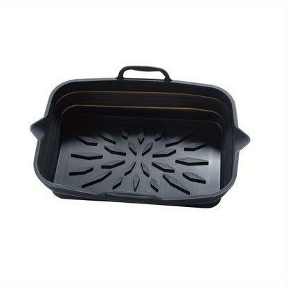 Rectangular Air Fryer Liners; Foldable Silicone Tray; Air Fryer Accessories; Reusable Grill Plate; Heat Resistant Microwave Silicone Plate; Home Kitchen Items - Renee Lane Company