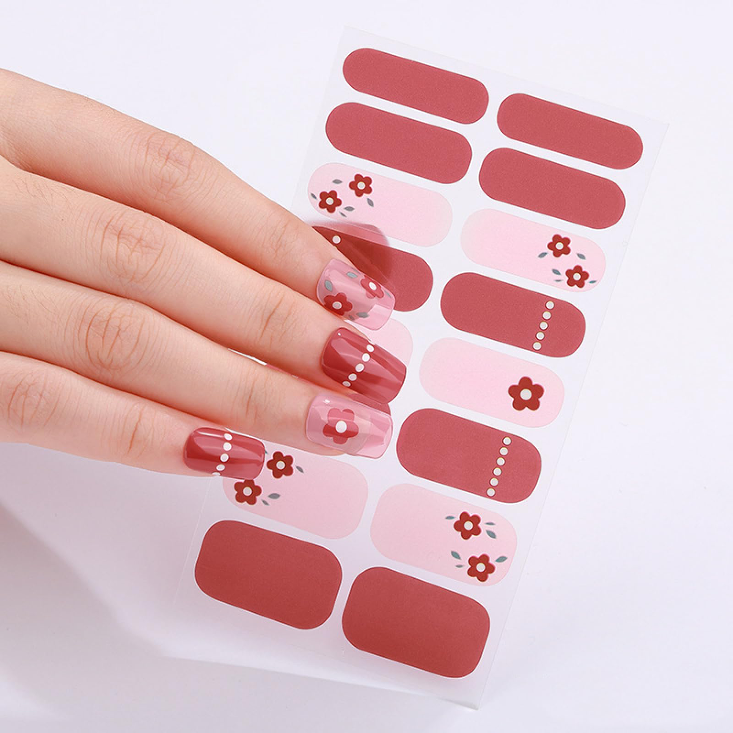 Red Daisy Gel Nails - Renee Lane Company