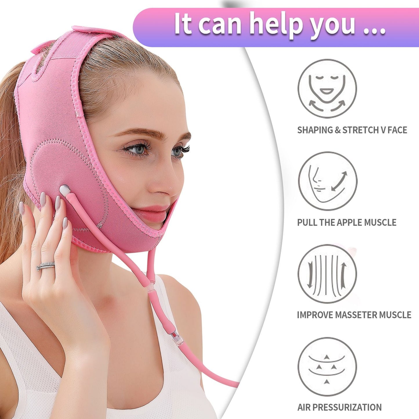 Rejuvenate Your Skin Instantly with the Adjustable V Line Face Mask - Face Lifting Strap, Double Chin Reducer, and Face Lifting Belt! - Renee Lane Company