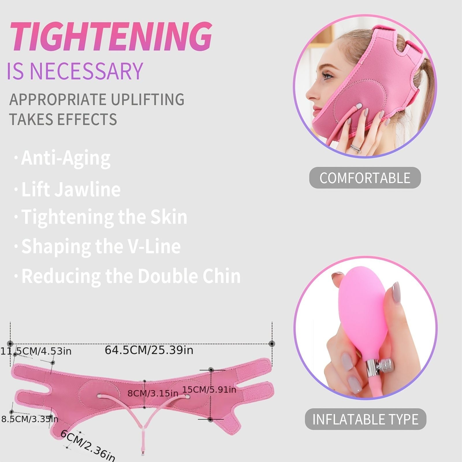 Rejuvenate Your Skin Instantly with the Adjustable V Line Face Mask - Face Lifting Strap, Double Chin Reducer, and Face Lifting Belt! - Renee Lane Company