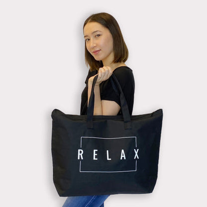 Relax Tote Bag w/ Zipper Top | Lucky Owl - Renee Lane Company