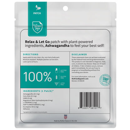 Relax & Let Go Zen Stress Patches with Ashwagandha, L-Theanine, GABA - 28 Patches - Renee Lane Company