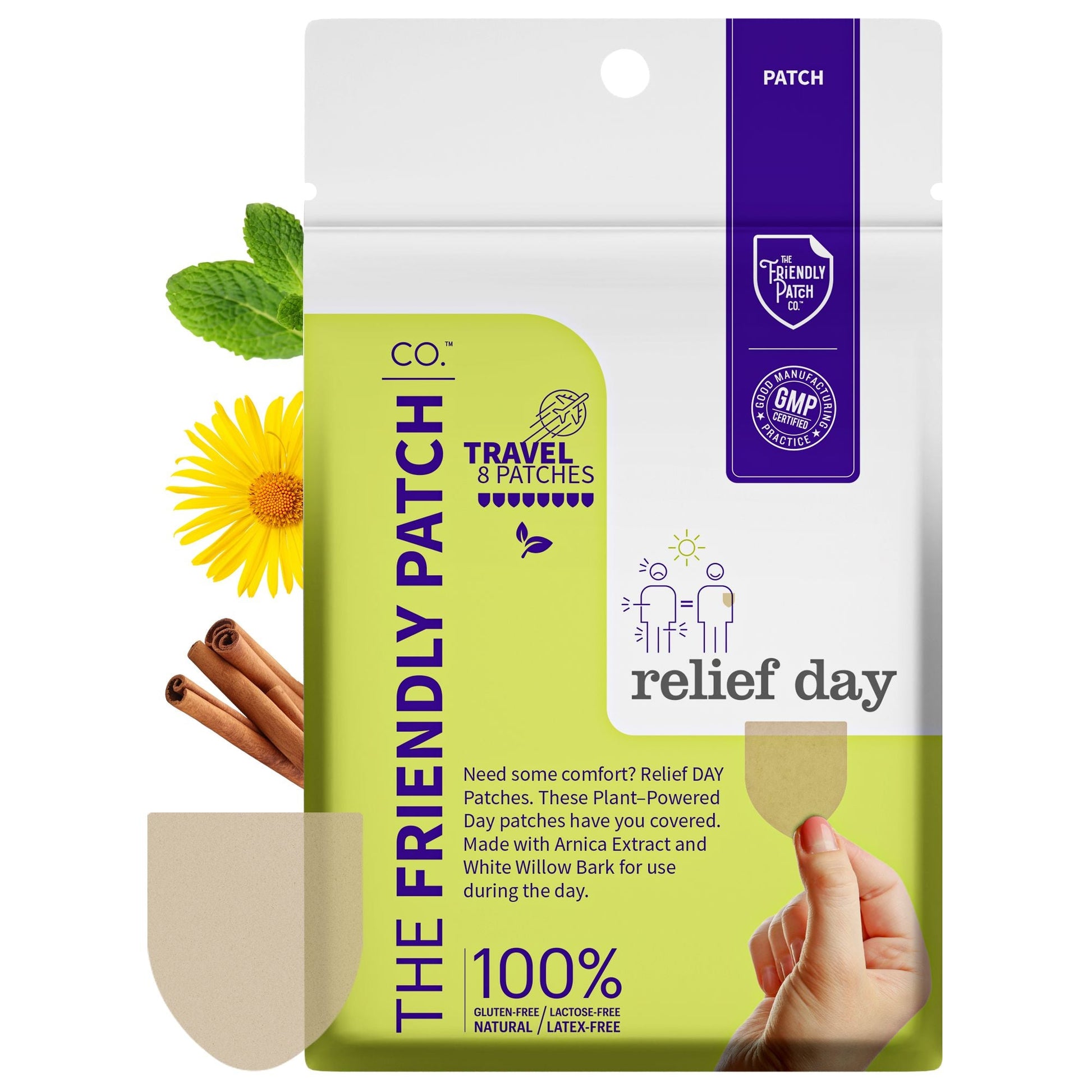 Relief Day Pain Patches: Sustained Arnica & Willow Bark Patches - 8 pack - Renee Lane Company