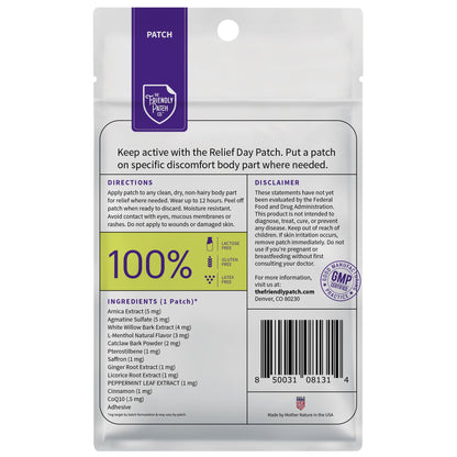 Relief Day Pain Patches: Sustained Arnica & Willow Bark Patches - 8 pack - Renee Lane Company