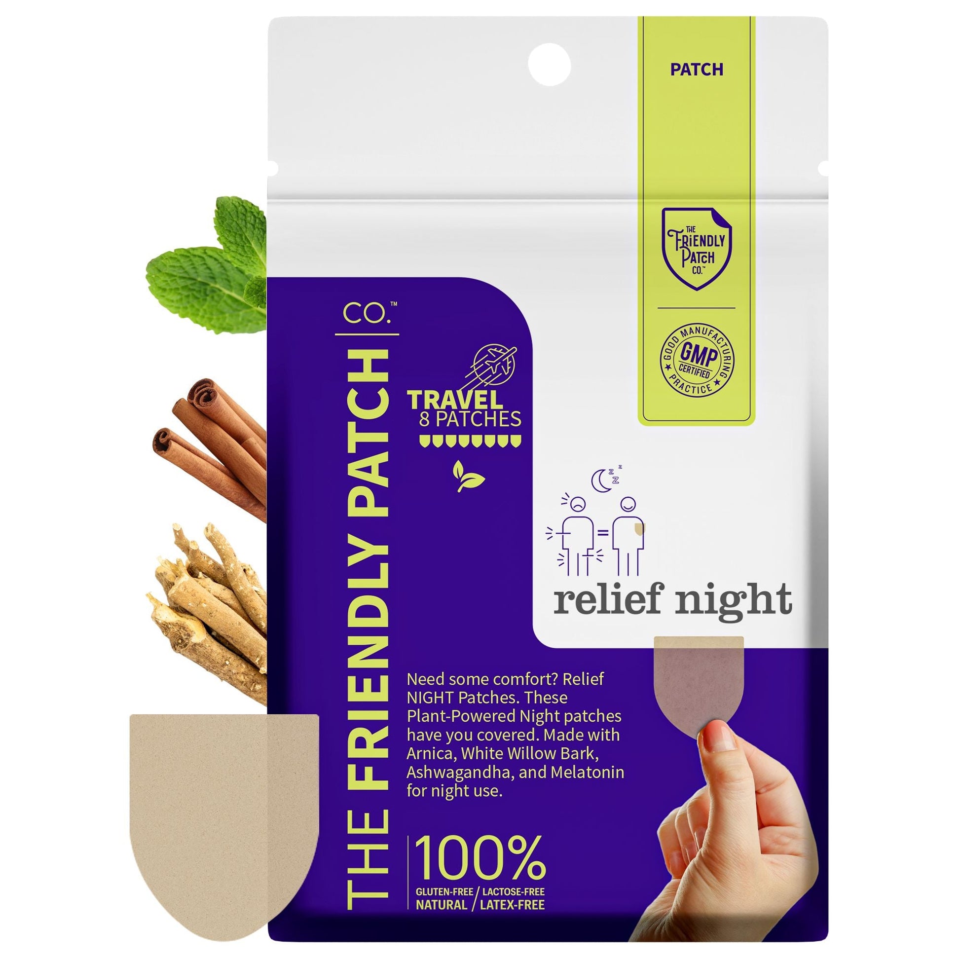 Relief Night Pain Patches: Arnica & Melatonin for Soreness & Sleep - 8 Pack - Renee Lane Company