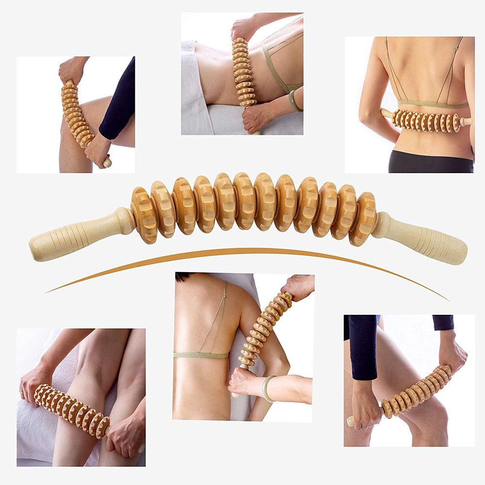 Relieve Cellulite and Muscle Tension with this Handheld Wood Therapy Roller Massage Tool! - Renee Lane Company